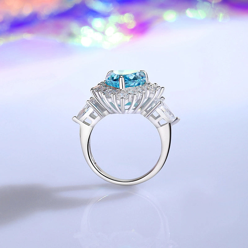 Pear Engagement Ring 4ct 10*14 925 Silver Zircon