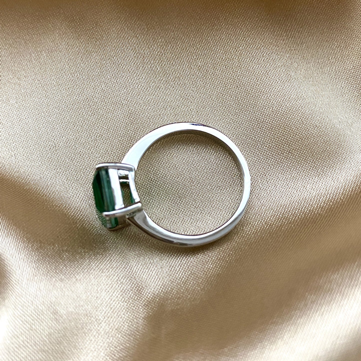 Emerald Engagement Ring 4ct 925 Silver Synthetic Emerald
