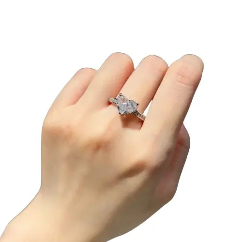 Heart Engagement Ring 4ct 925 Silver High Carbon Diamond