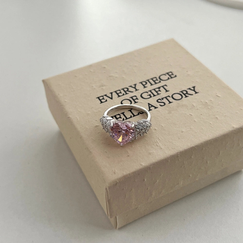 Heart Engagement Ring 4ct 10*10 925 Silver Zircon