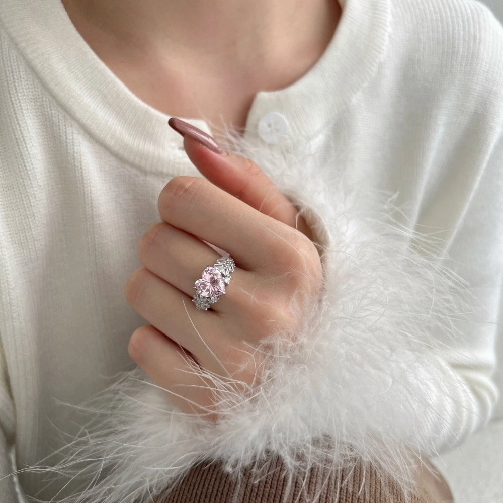 Heart Engagement Ring 4ct 10*10 925 Silver Zircon
