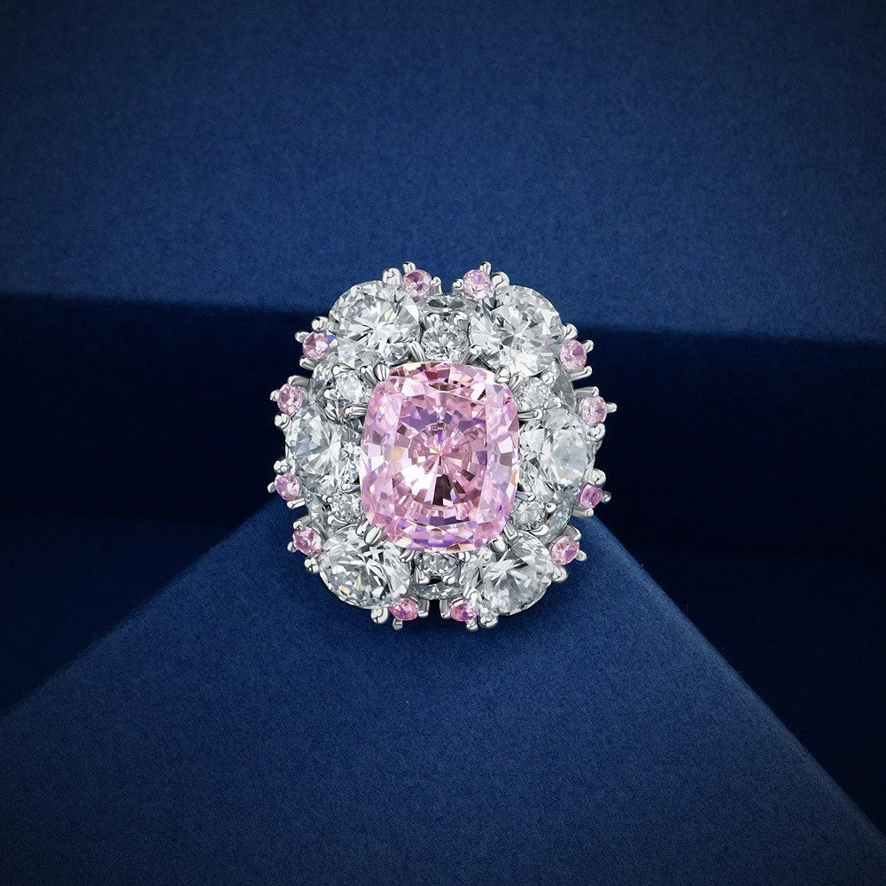 Cushion Engagement Ring 4ct 10*12 925 Silver High Carbon Diamond