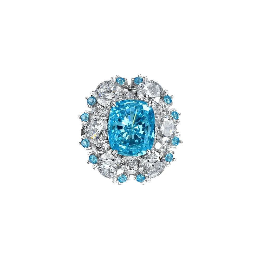 Cushion Engagement Ring 4ct 10*12 925 Silver High Carbon Diamond