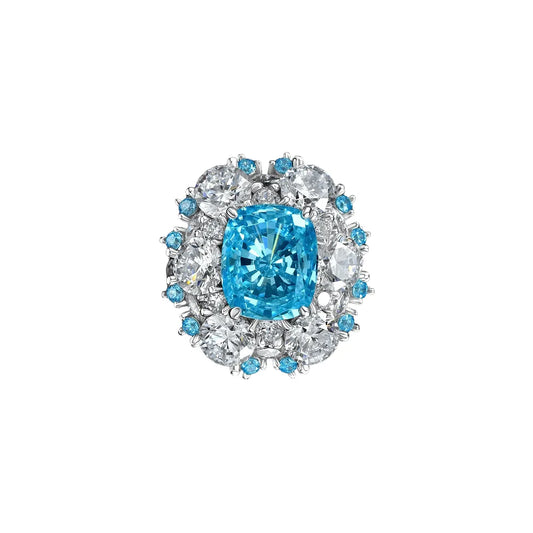 Cushion Engagement Ring 4ct 10*12 925 Silver High Carbon Diamond