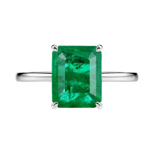 Emerald Engagement Ring 4ct 925 Silver Synthetic Emerald