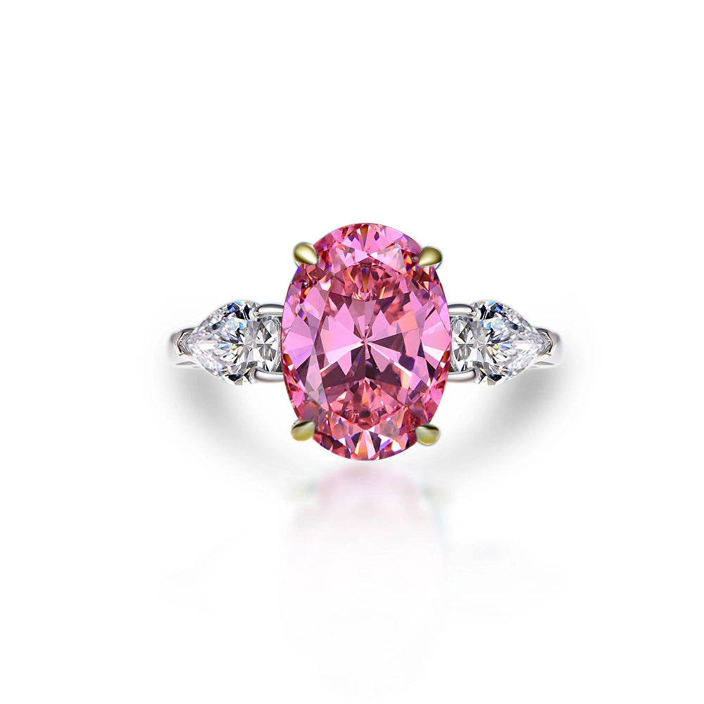 Oval Engagement Ring 5ct 10*14 925 Silver High Carbon Diamond