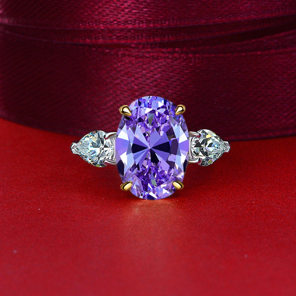 Oval Engagement Ring 5ct 10*14 925 Silver High Carbon Diamond