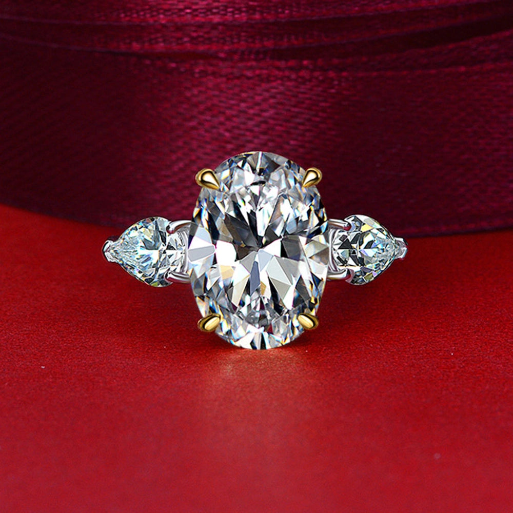 Oval Engagement Ring 5ct 10*14 925 Silver High Carbon Diamond