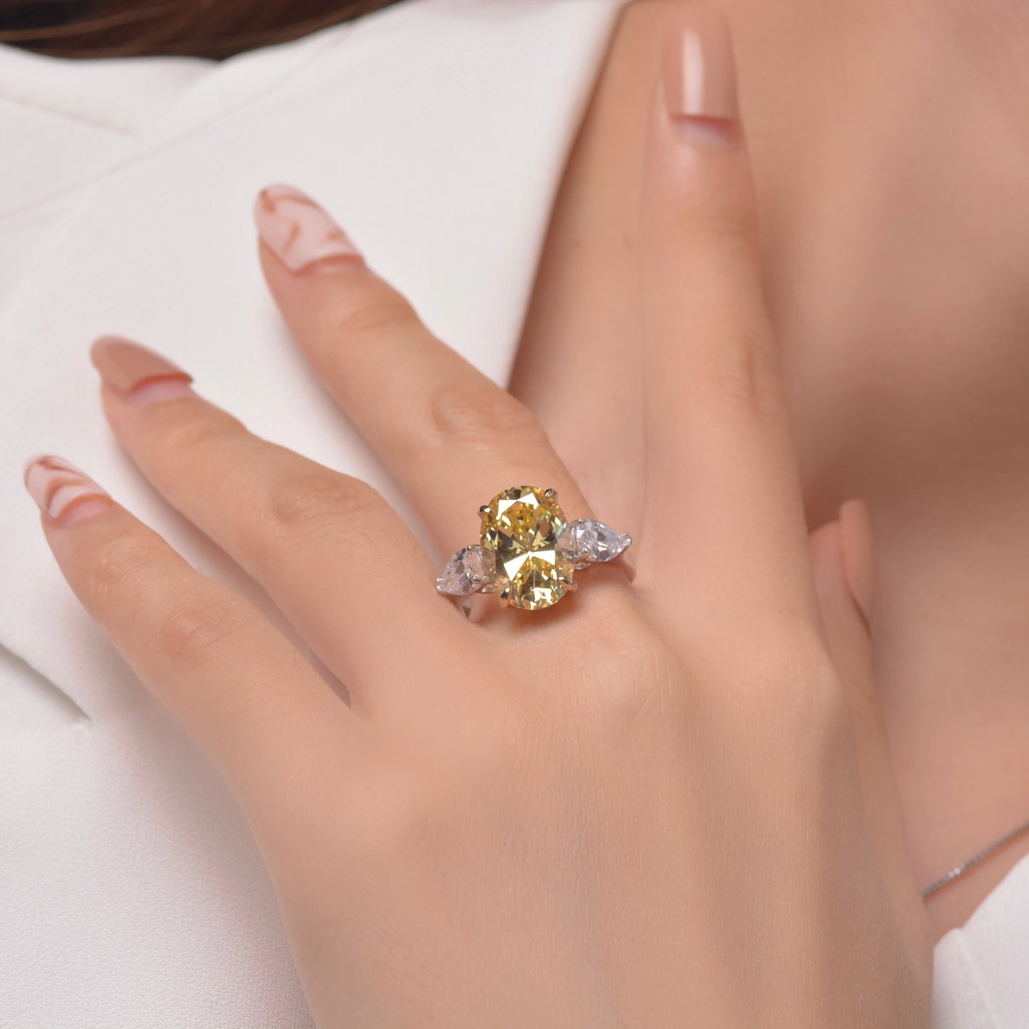 Oval Engagement Ring 5ct 10*14 925 Silver High Carbon Diamond
