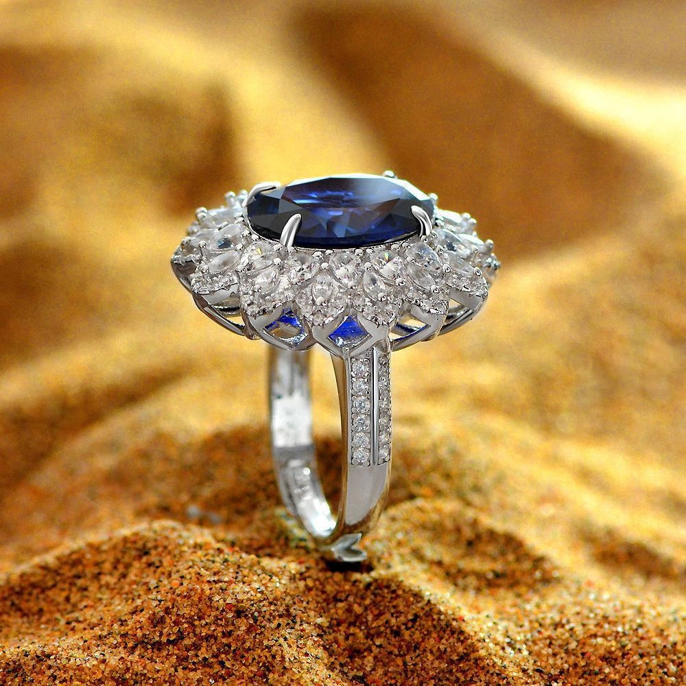 Oval Engagement Ring 5ct 12*15 925 Silver High Carbon Diamond