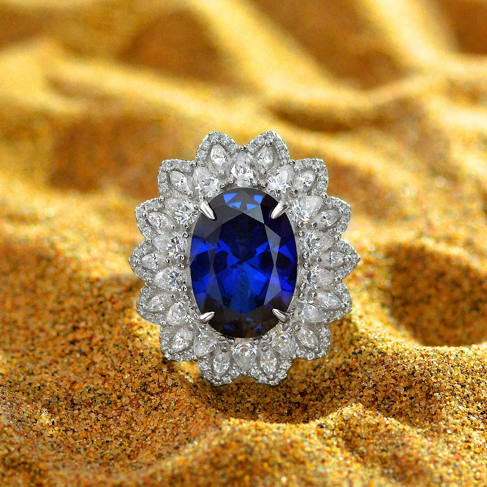Oval Engagement Ring 5ct 12*15 925 Silver High Carbon Diamond