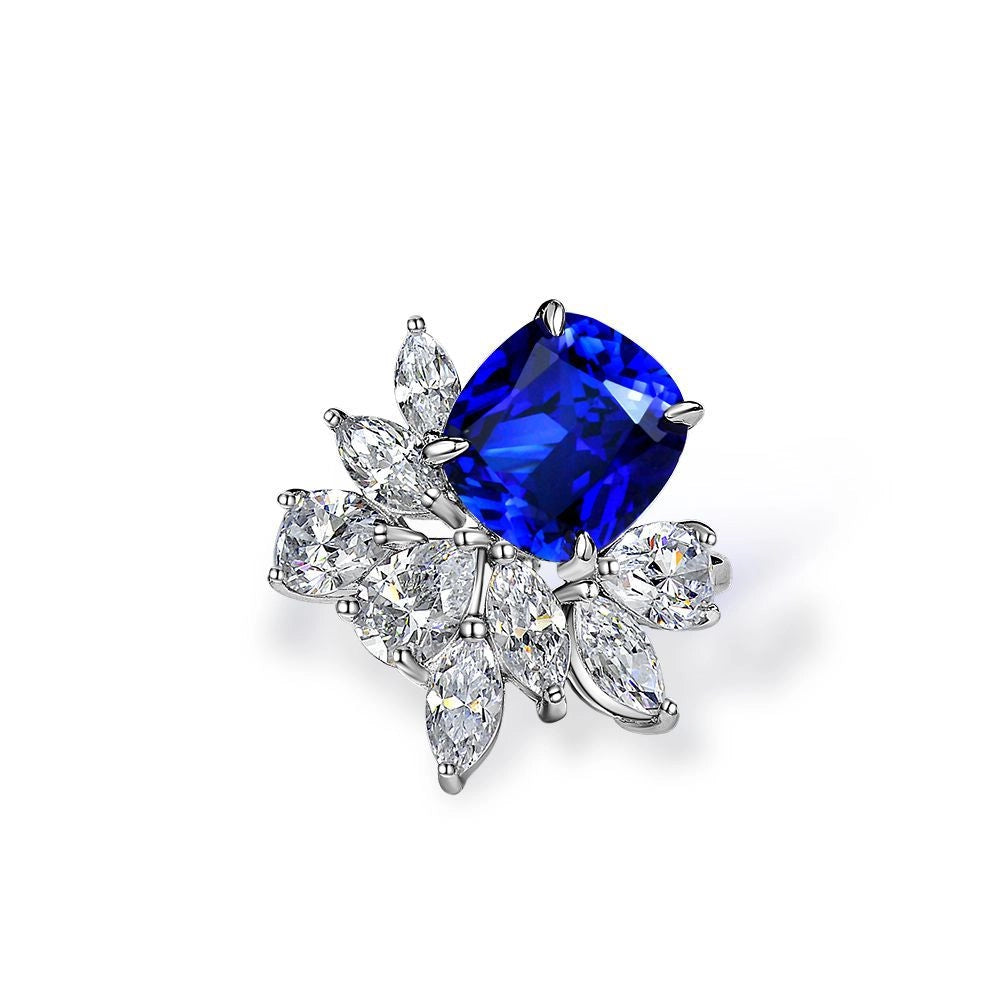 Cushion Engagement Ring 6ct 925 10*11 Silver High Carbon Diamond