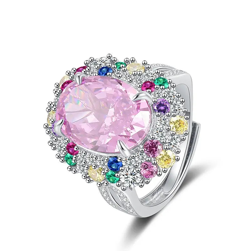 Oval Engagement Ring 6ct 10*14 925 Silver High Carbon Diamond Open Ring