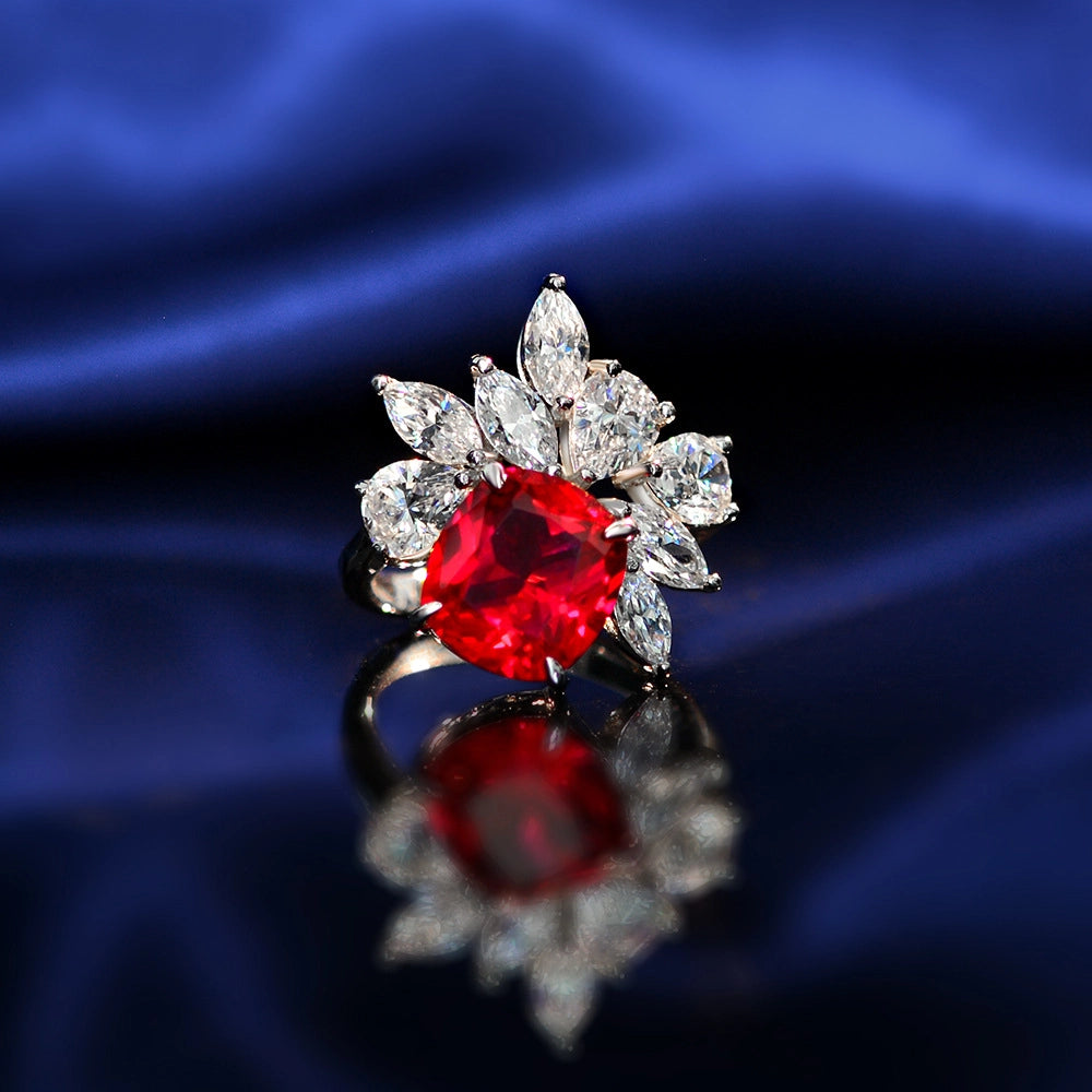 Cushion Engagement Ring 6ct 925 10*11 Silver High Carbon Diamond