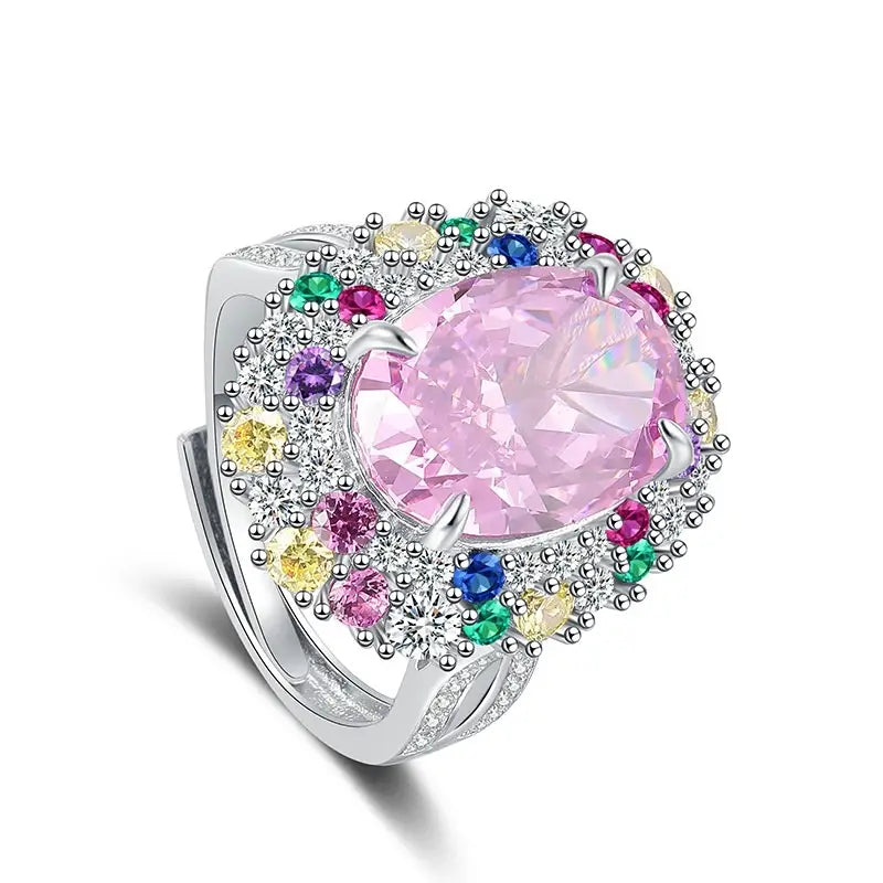 Oval Engagement Ring 6ct 10*14 925 Silver High Carbon Diamond Open Ring