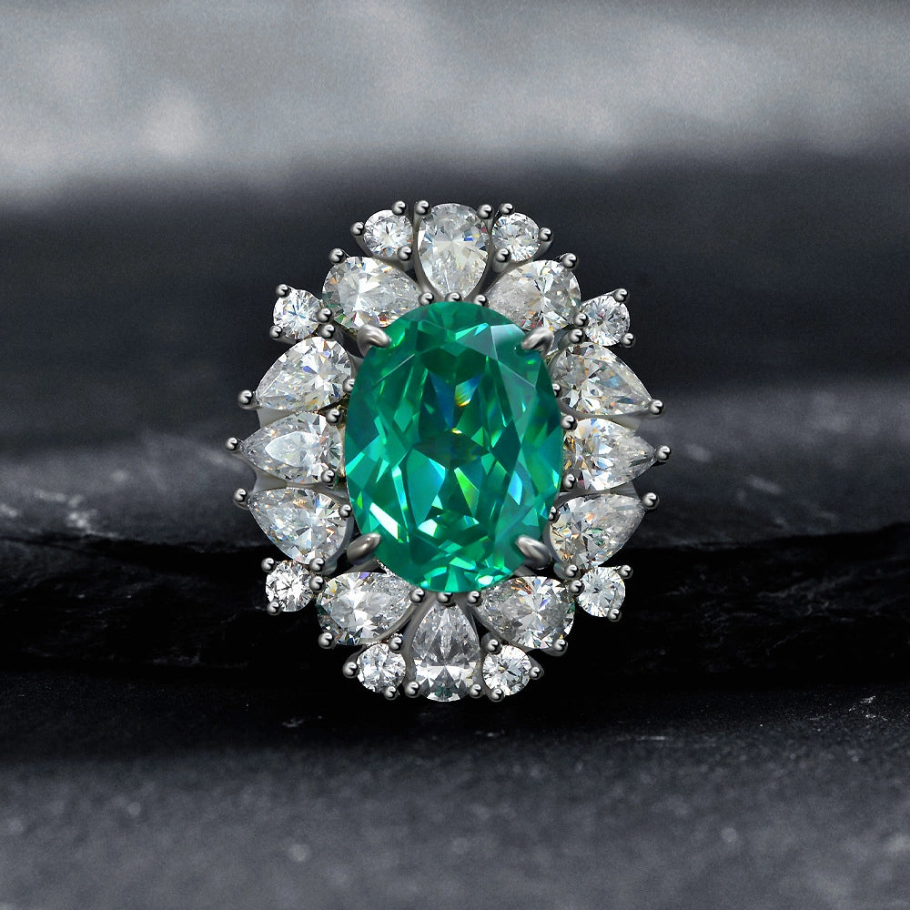 Oval Engagement Ring 7ct 12*16 925 Silver Paraiba