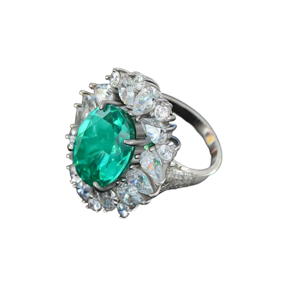 Oval Engagement Ring 7ct 12*16 925 Silver Paraiba