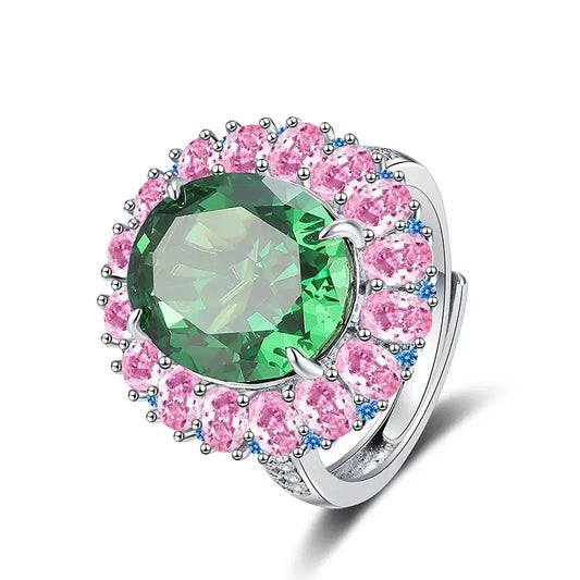 Oval Engagement Ring 8ct 12*14 925 Silver High Carbon Diamond Open Ring