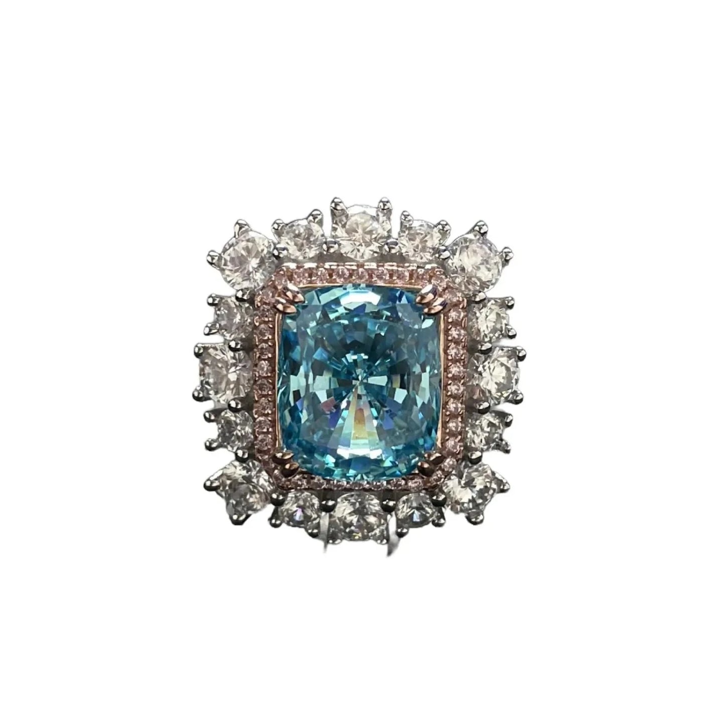 Radiant Engagement Ring 8ct 10*12 925 Silver Zircon