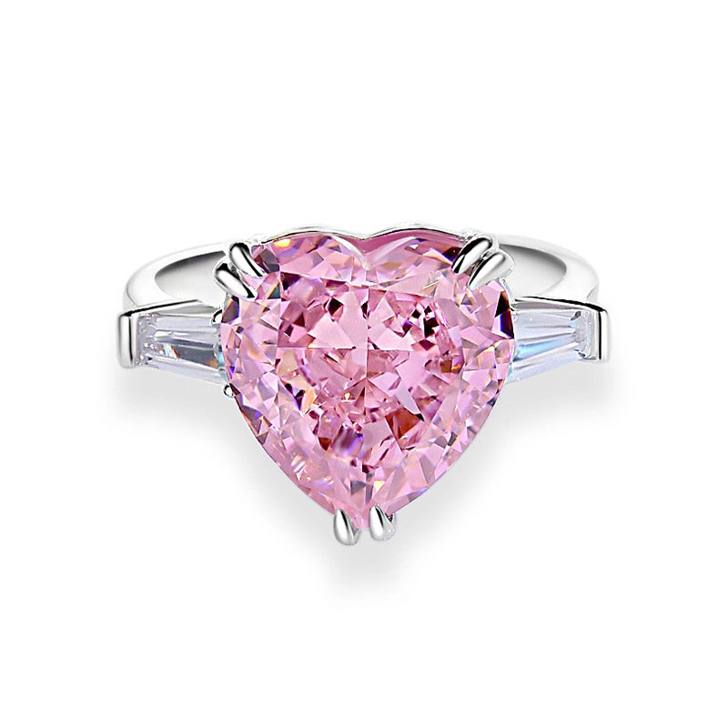 Heart Engagement Ring 12*12 925 Silver Zircon