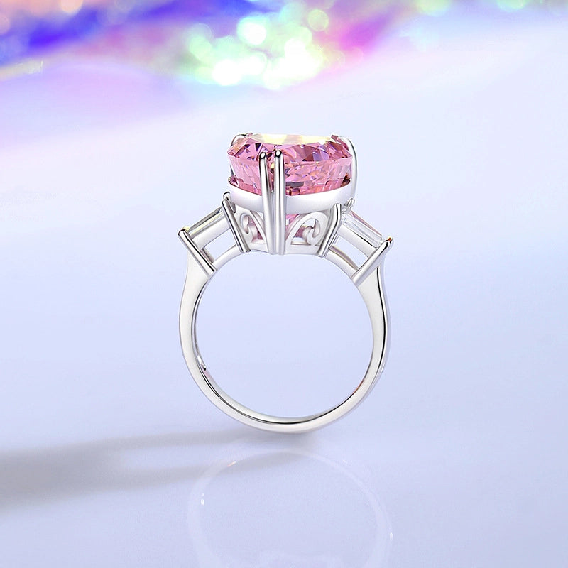Heart Engagement Ring 12*12 925 Silver Zircon