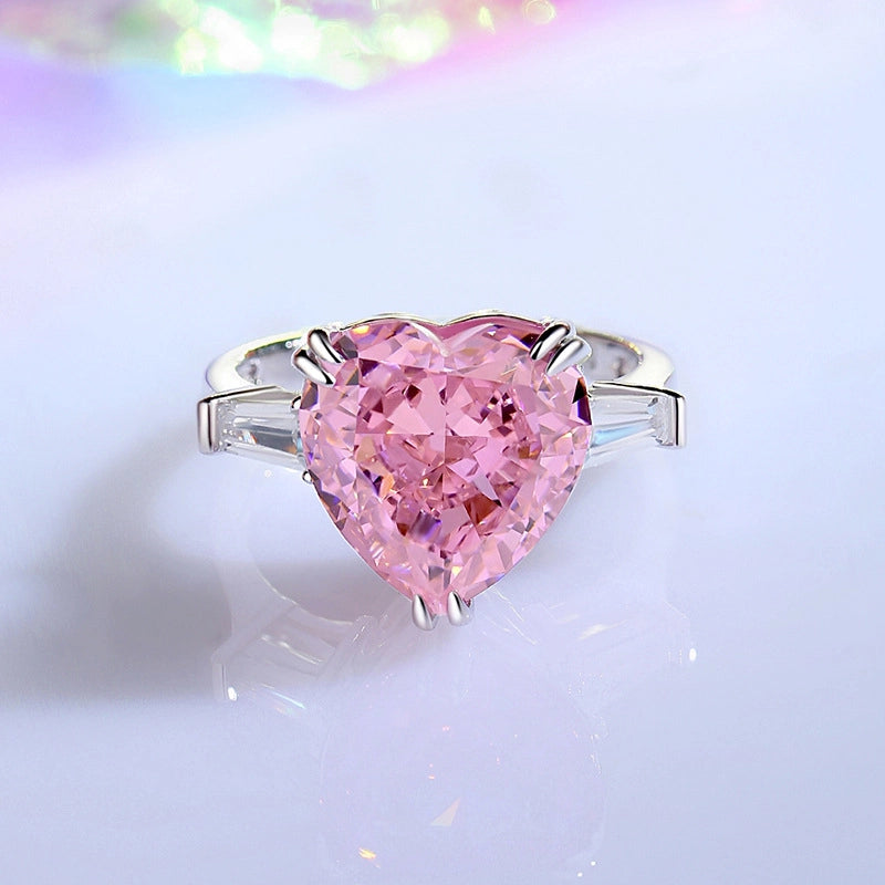 Heart Engagement Ring 12*12 925 Silver Zircon