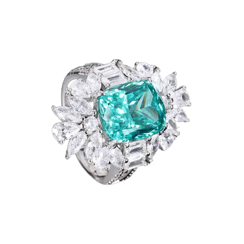 Cushion Engagement Ring 10*12 925 Silver High Carbon Diamond
