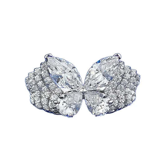 Marquise Butterfly Engagement Ring 925 Silver High Carbon Diamond