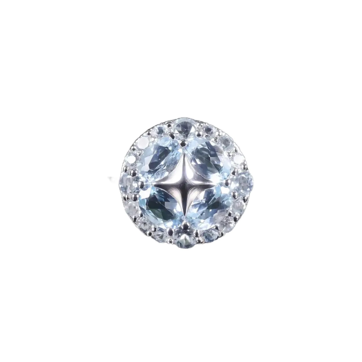 Oval Engagement Ring 925 Silver Star Topaz