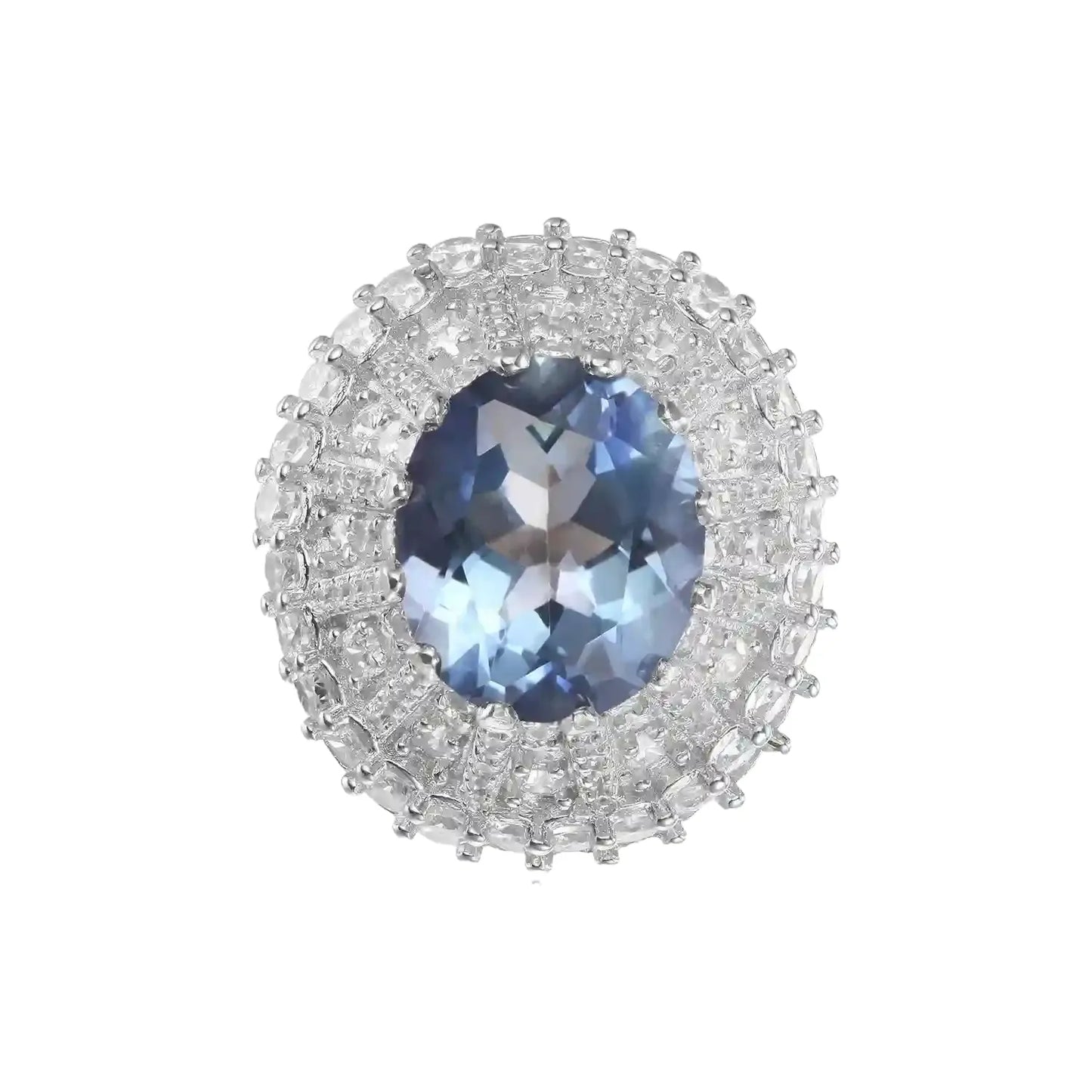 Oval Engagement Ring 4ct 925 Silver Crystal