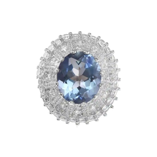 Oval Engagement Ring 4ct 925 Silver Crystal