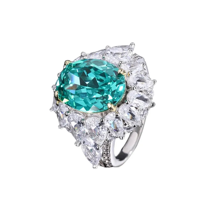 Oval Engagement Ring 10*14 925 Silver High Carbon Diamond