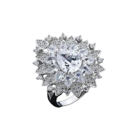 Pear Engagement Ring 7*9 925 Silver Zircon