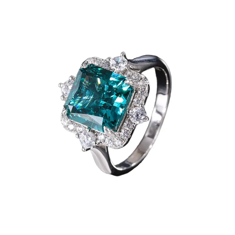 Princess Engagement Ring 10*10 925 Silver High Carbon Diamond