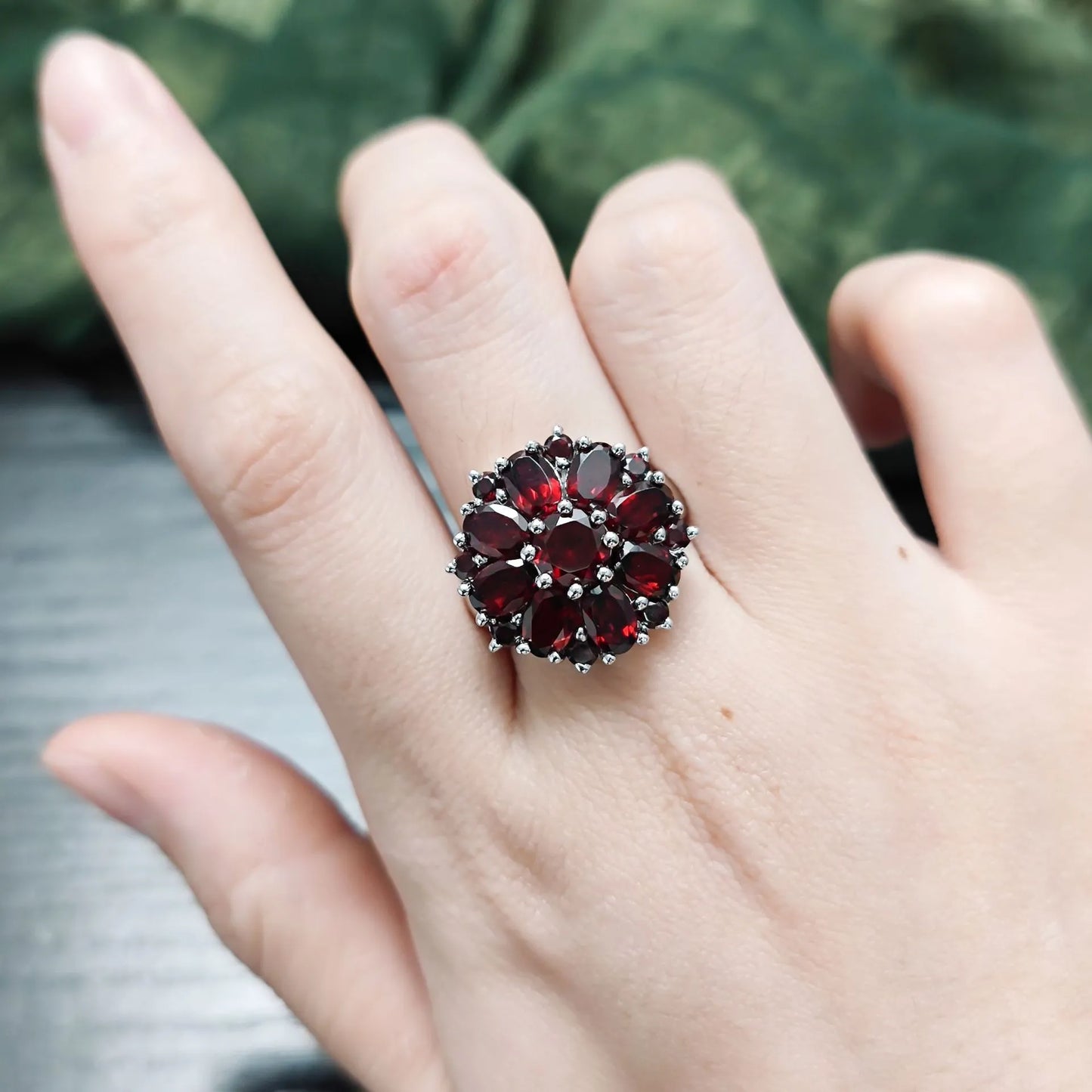 Round Engagement Ring 925 Silver Topaz