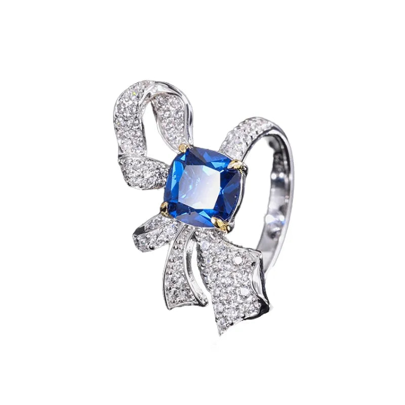 Cushion Engagement Ring 8*8 925 Silver High Carbon Diamond