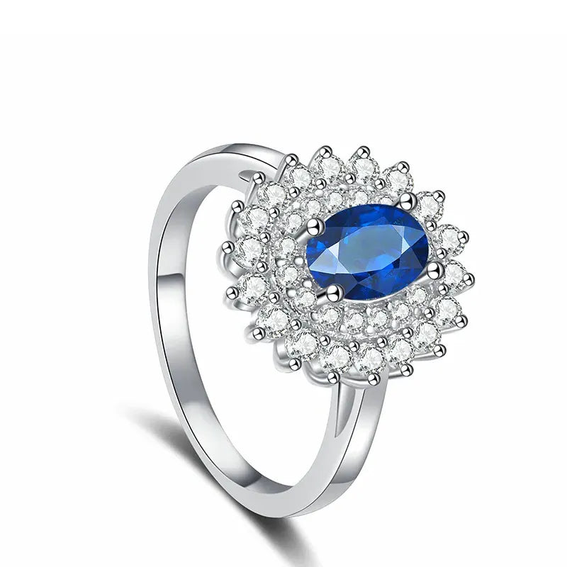 Oval Charming Engagement Ring 2ct 5*7 925 Silver High Carbon Diamond