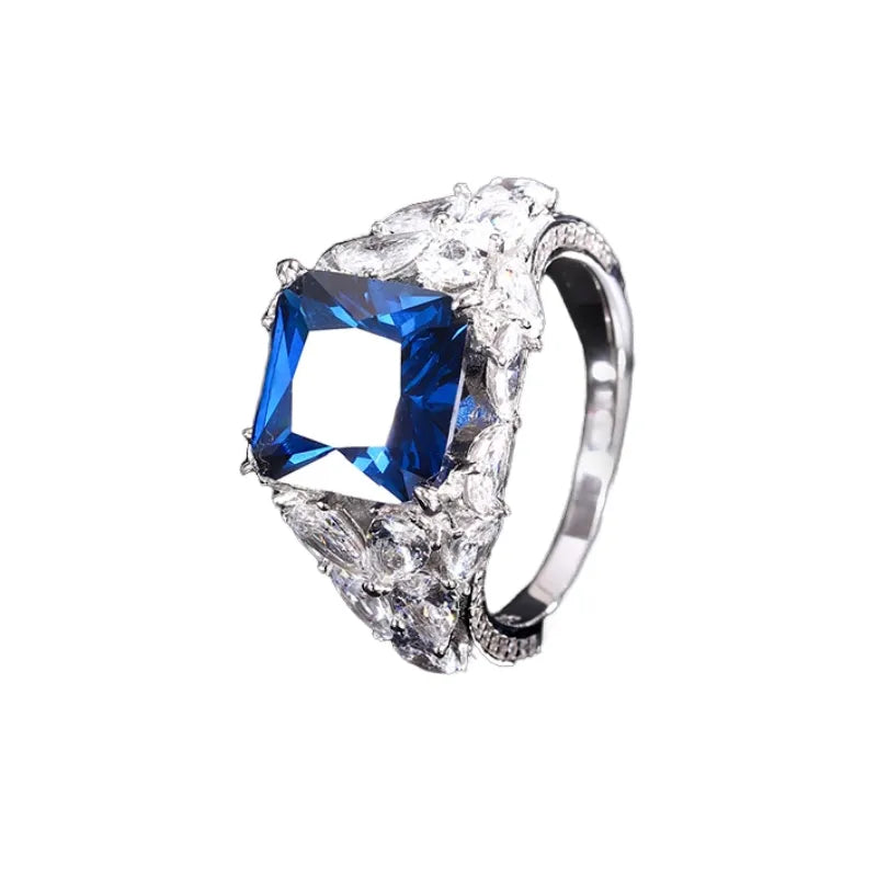 Princess Engagement Ring 10*10 925 Silver High Carbon Diamond
