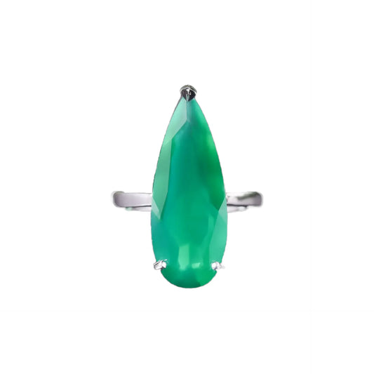 Pear Engagement Ring 11ct 925 Silver Natural Stone