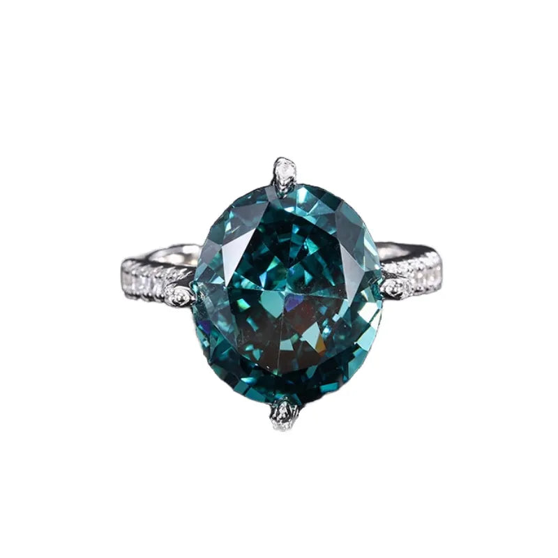Oval Engagement Ring 12*14 925 Silver High Carbon Diamond