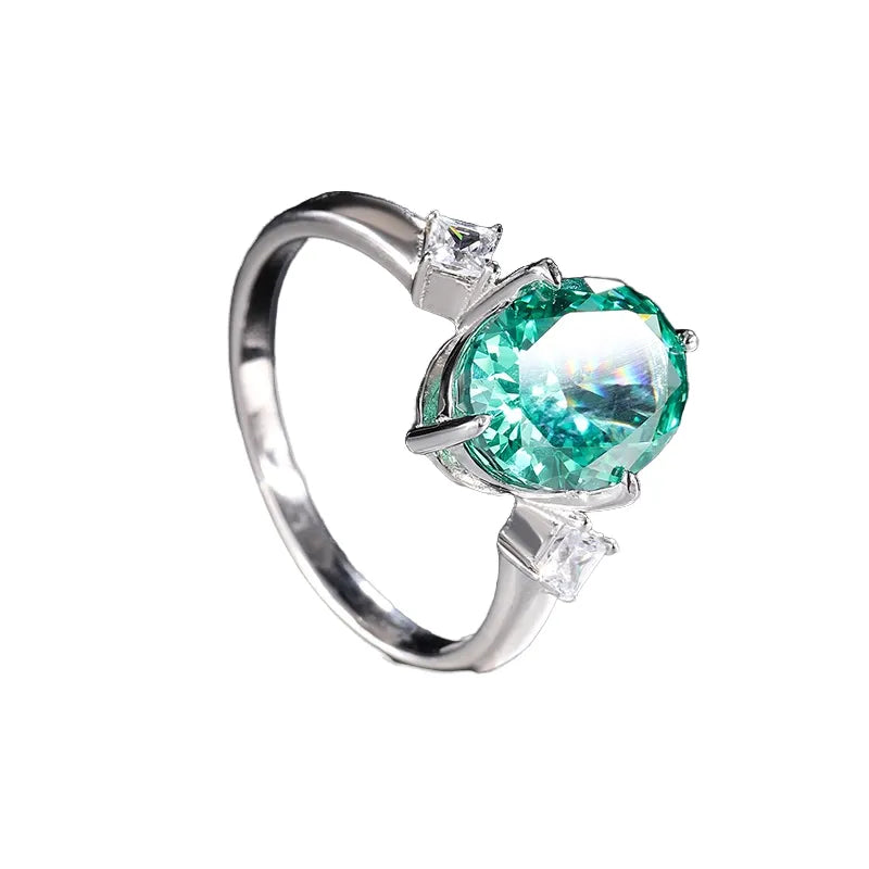 Oval Engagement Ring 5ct 8*10 925 Silver High Carbon Diamond
