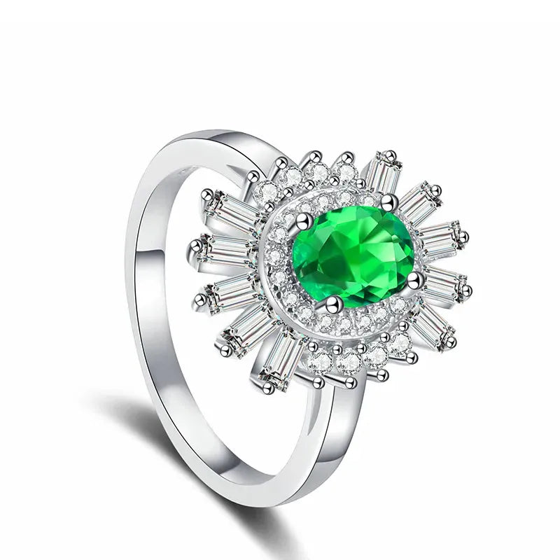 Oval Whimsical Engagement Ring 2ct 5*7 925 Silver High Carbon Diamond