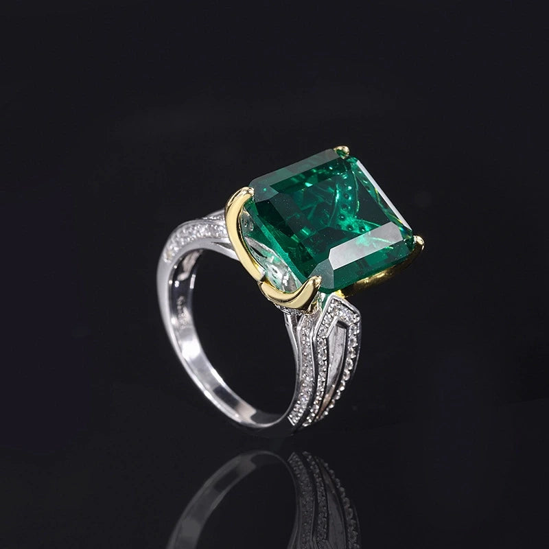 Radiant Engagement Ring 12*14 925 Silver High Carbon Diamond
