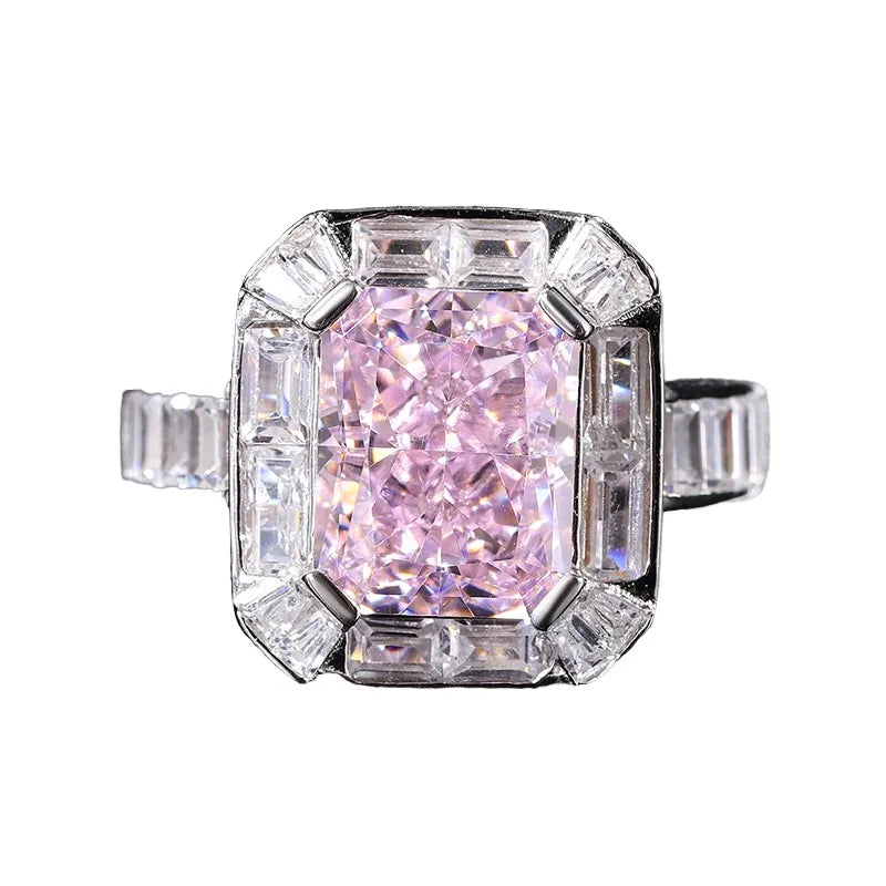 Radiant Engagement Ring 5ct 8*10 925 Silver High Carbon Diamond