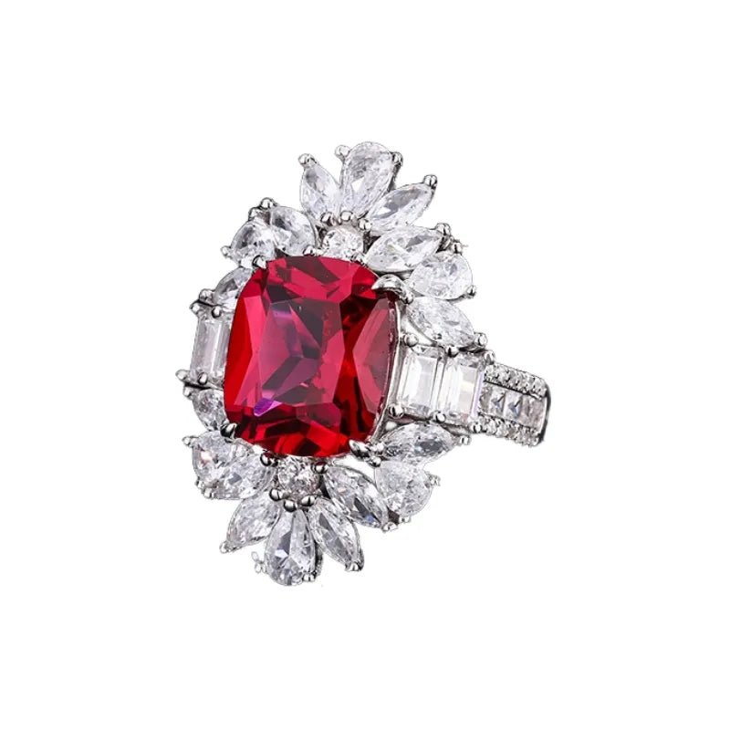 Cushion Engagement Ring 10*12 925 Silver High Carbon Diamond