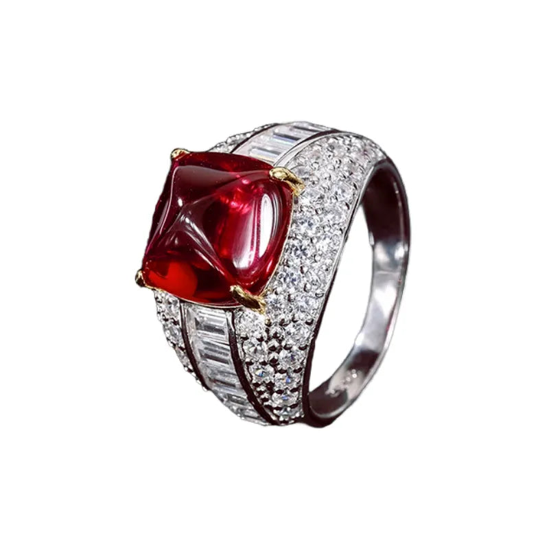 Sugar Tower Engagement Ring 10*10 925 Silver High Carbon Diamond