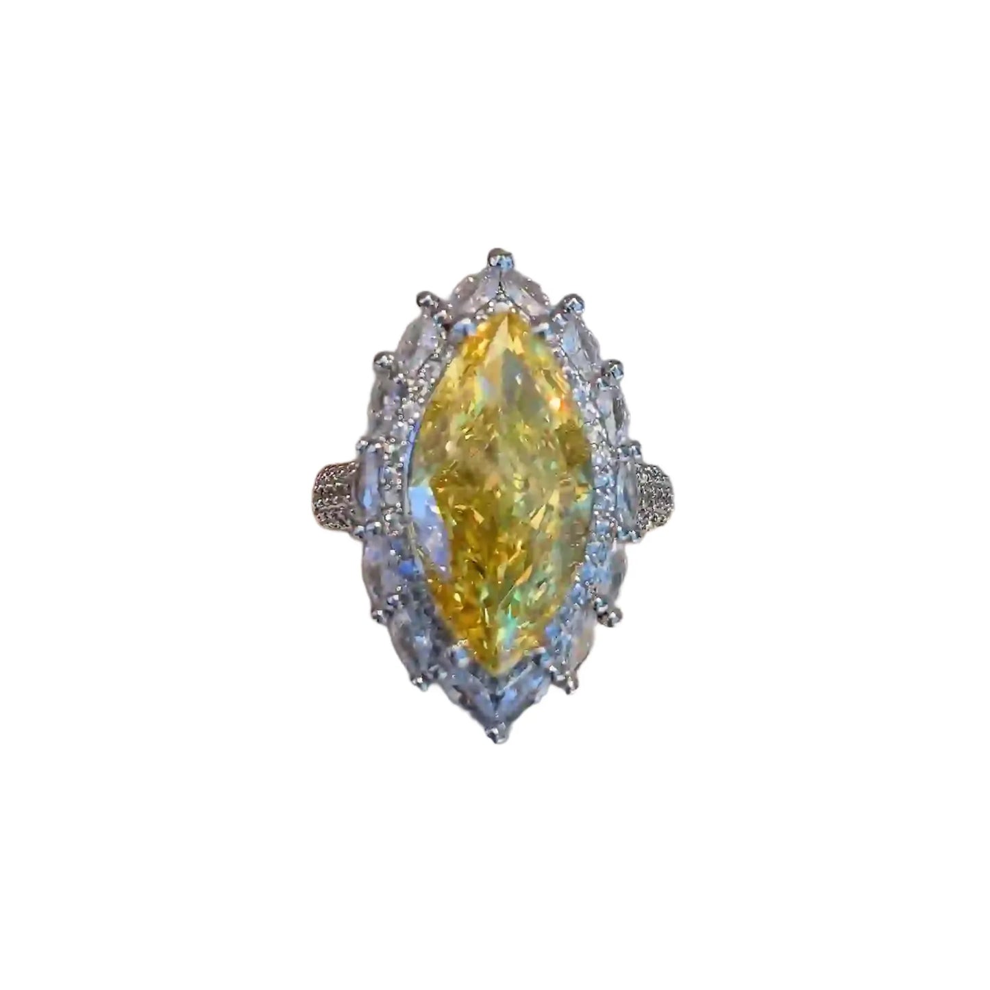 Marquise Engagement Ring 12ct 9*18 925 Silver High Carbon Diamond