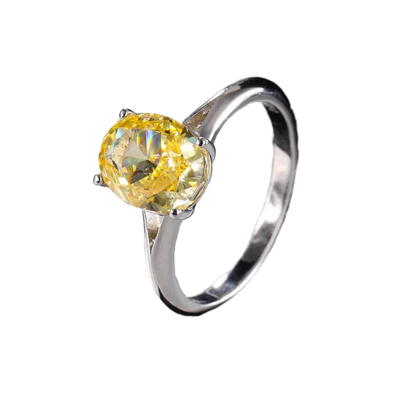 Oval Engagement Ring 5ct 10*8 925 Silver High Carbon Diamond