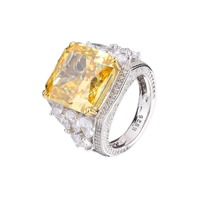 Princess Engagement Ring 14*14 925 Silver High Carbon Diamond