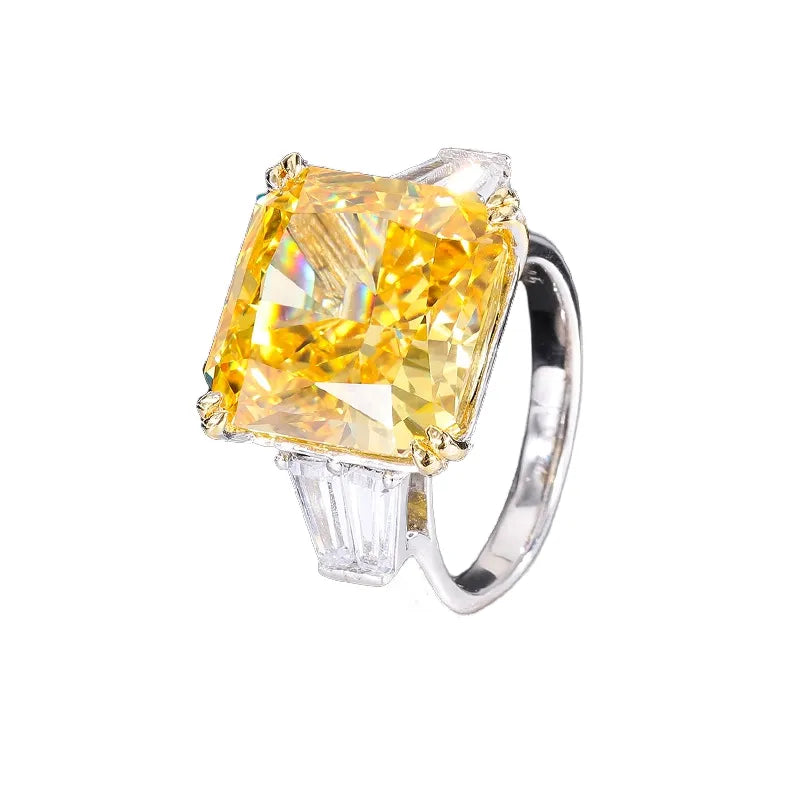 Princess Engagement Ring 14*14 925 Silver High Carbon Diamond